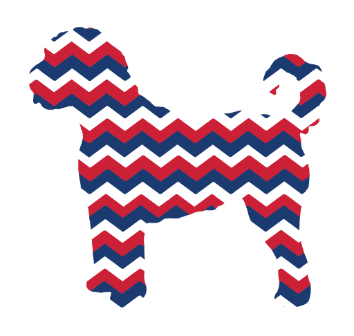 PIPPA BLU DESIGNS RED WHITE & BLUE CHEVRON DOODLE