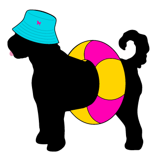 PIPPA BLU DESIGNS BLACK DOODLE WITH LIFE SAVER AND HAT