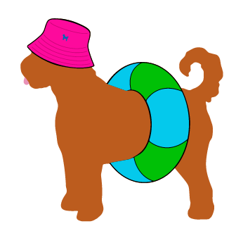 PIPPA BLU DESIGNS BROWN DOODLE WITH LIFE SAVER AND HAT
