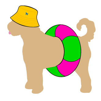 PIPPA BLU DESIGNS CREAM DOODLE WITH LIFE SAVER AND HAT