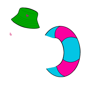 PIPPA BLU DESIGNS WHITE DOODLE WITH LIFE SAVER AND HAT
