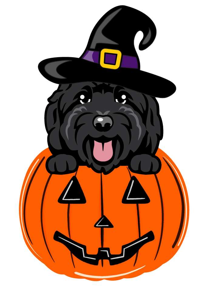 PIPPA BLU DESIGNS BLACK DOODLE IN JACK-O-LANTERN