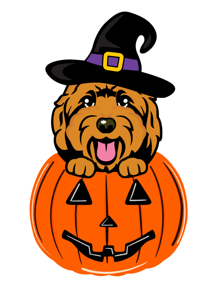 PIPPA BLU DESIGNS BROWN DOODLE IN JACK-O-LANTERN