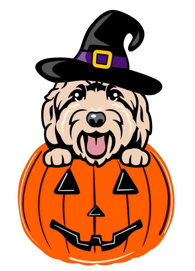 PIPPA BLU DESIGNS CREAM DOODLE IN JACK-O-LANTERN
