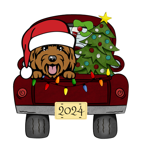 PIPPA BLU DESIGNS BROWN DOODLE IN TRUCK