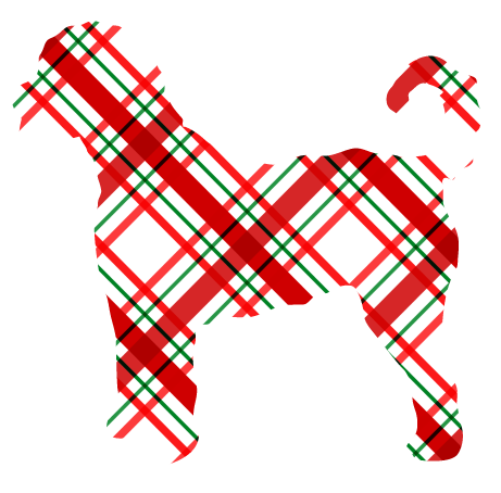 PIPPA BLU DESIGNS WHITE DOODLE WITH RED AND GREEN PLAID