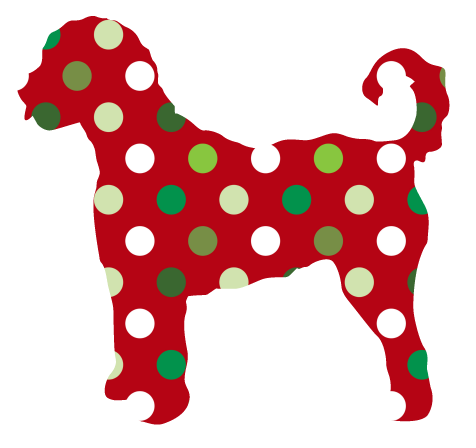 PIPPA BLU DESIGNS RED DOODLE WITH WHITE AND GREEN DOTS