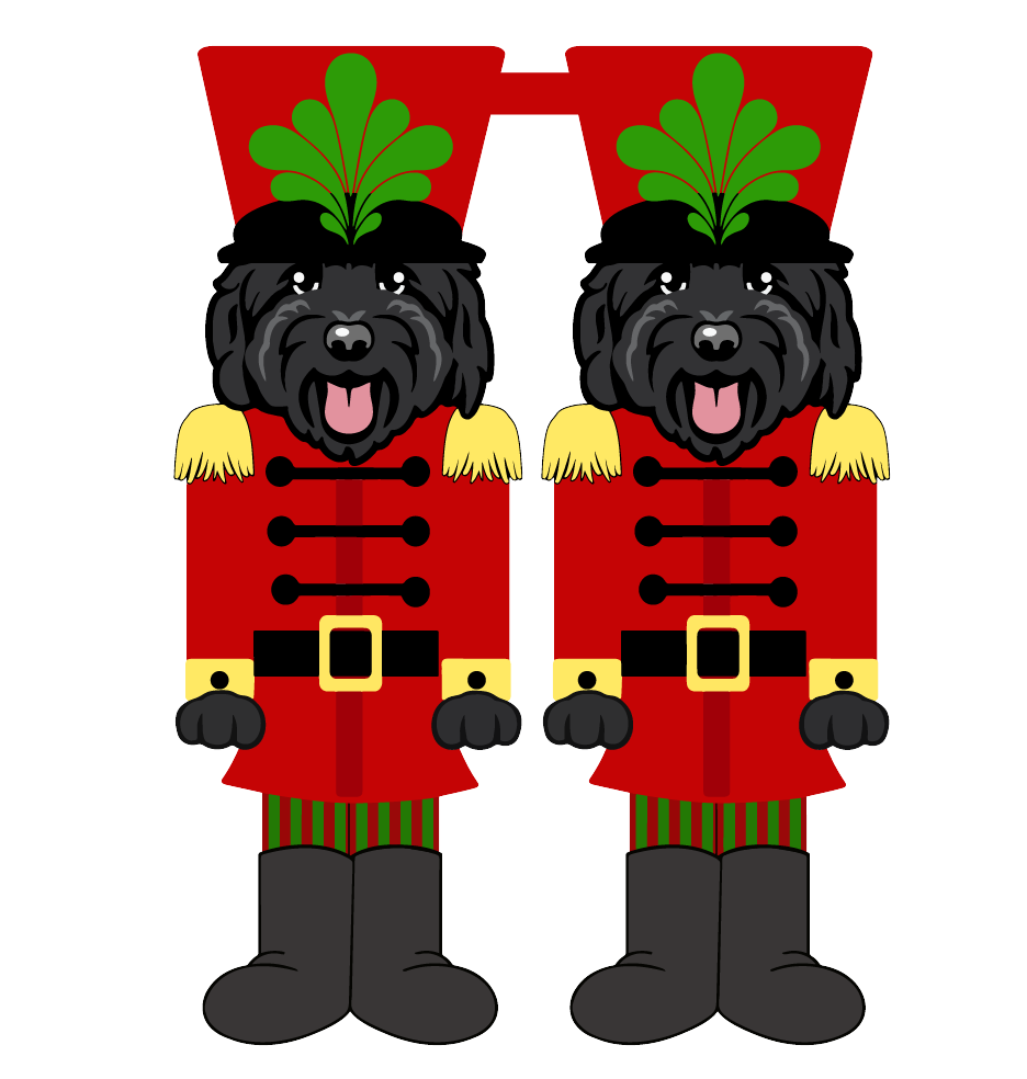 PIPPA BLU DESIGNS BLACK DOODLE DOUBLE NUTCRACKER
