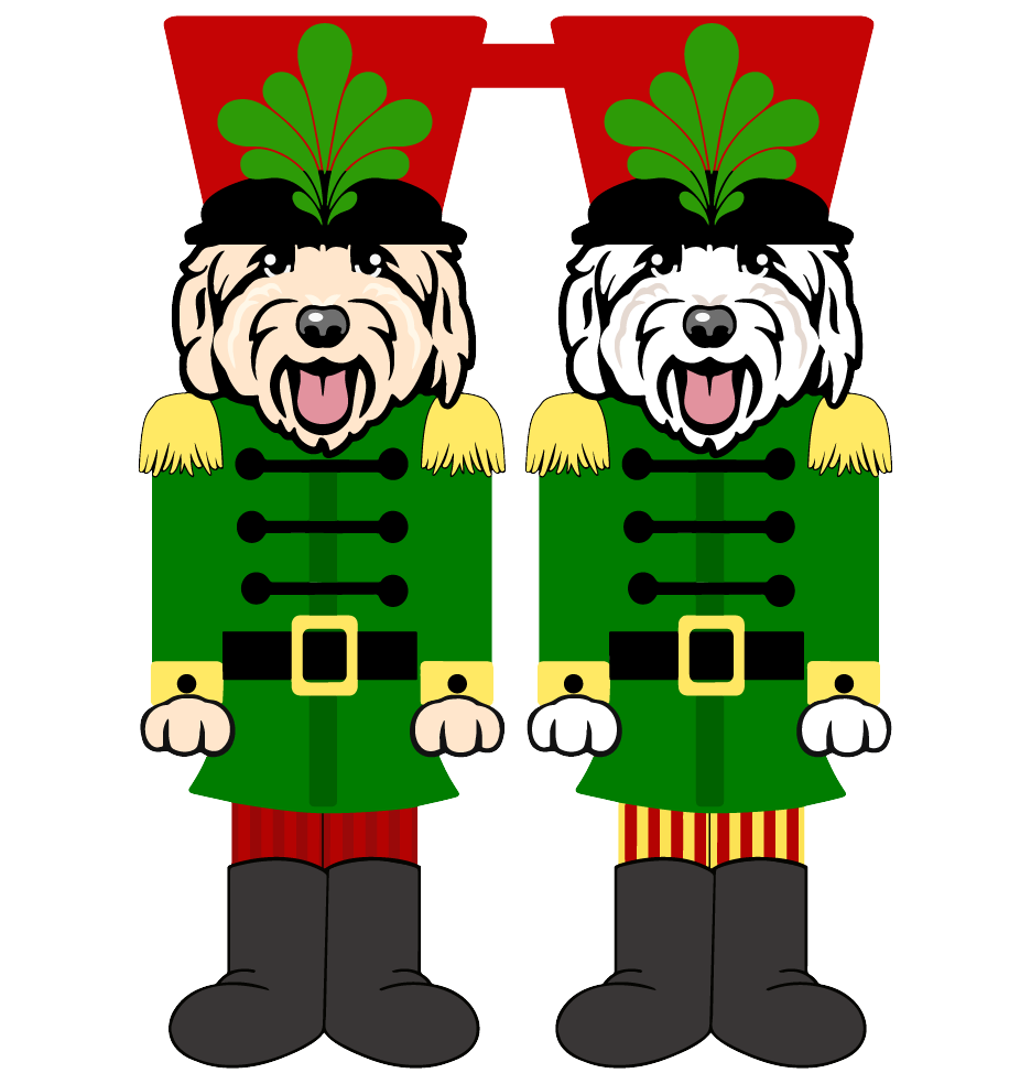 PIPPA BLU DESIGNS TAN AND WHITE DOODLE DOUBLE NUTCRACKER