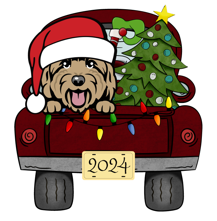 PIPPA BLU DESIGNS TAN DOODLE IN CHRISTMAS TRUCK