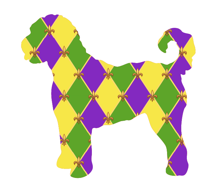 PIPPA BLU DESIGNS MARDI GRAS CHECKERED DOODLE