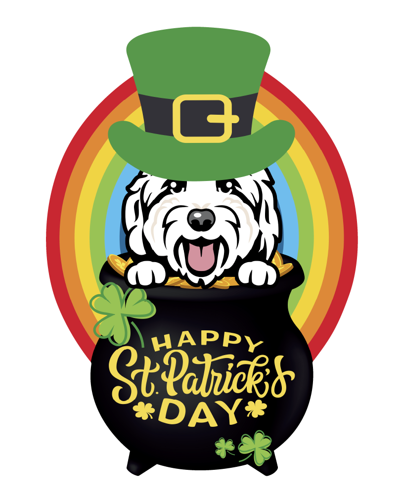 PIPPA BLU DESIGNS ST PATRICKS WHITE DOODLE