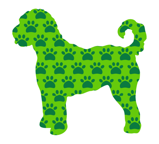 PIPPA BLU DESIGNS GREEN PAW PRINTED DOODLE
