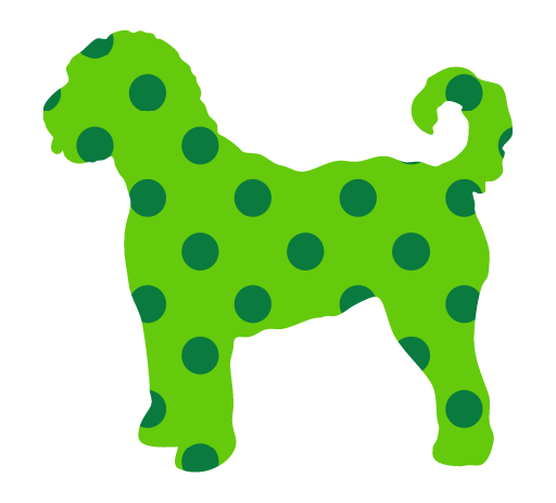PIPPA BLU DESIGNS GREEN POLKA DOT PRINTED DOODLE