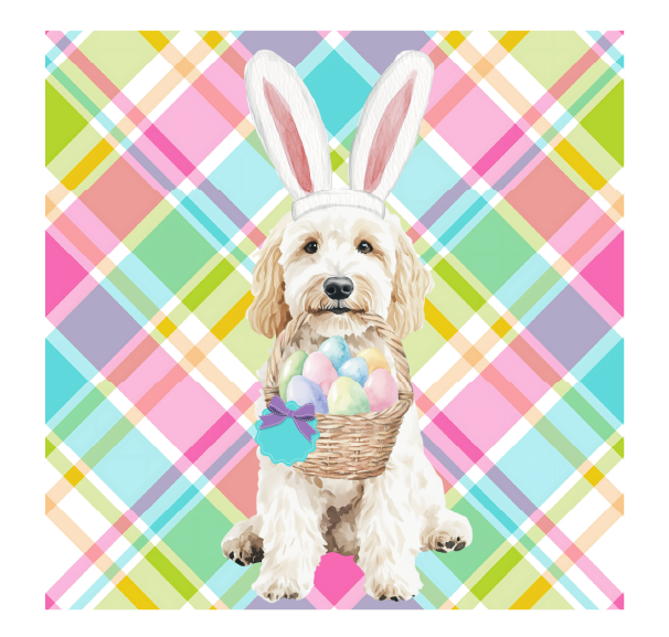 PIPPA BLU DESIGNS WHITE DOODLE WITH BASKET