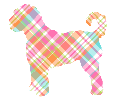 PIPPA BLU DESIGNS PASTEL ORANGE PLAID DOODLE
