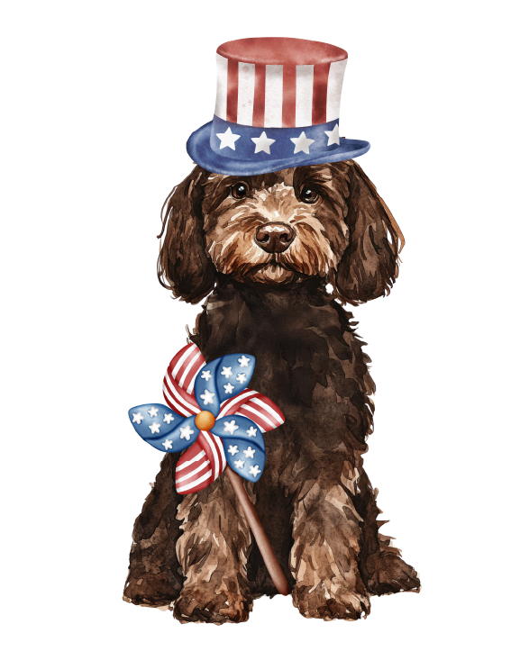 PIPPA BLU DESIGNS PATRIOTIC BROWN DOODLE