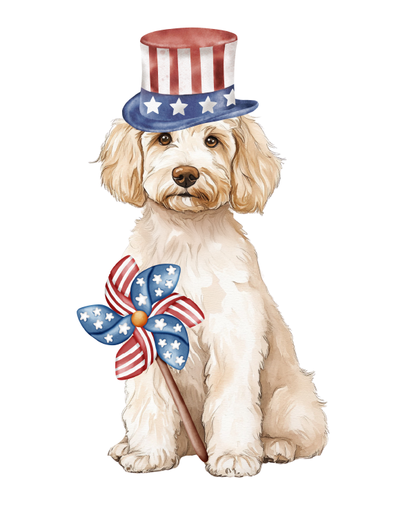 PIPPA BLU DESIGNS PATRIOTIC WHITE DOODLE