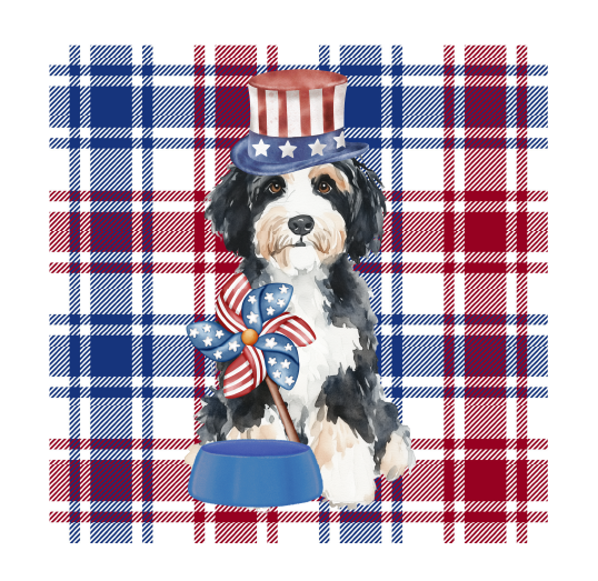 PIPPA BLU DESIGNS PATRIOTIC PLAID BERNADOODLE