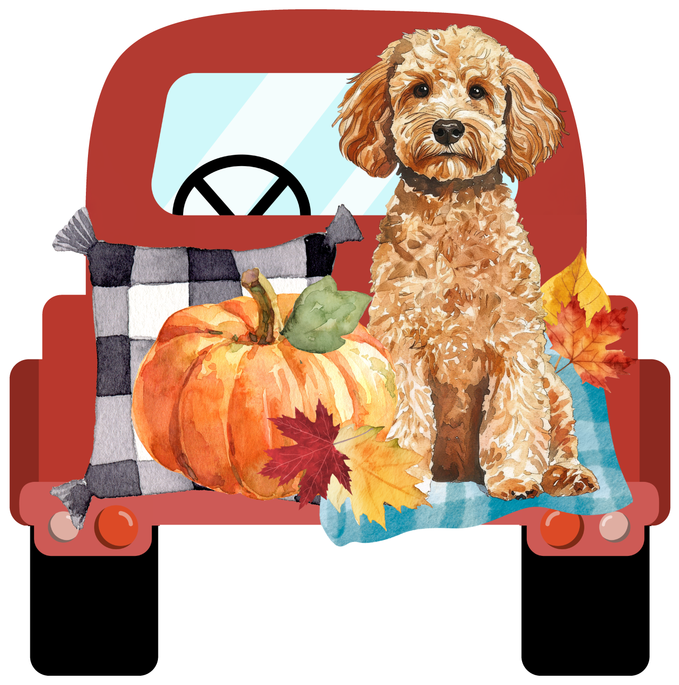 PIPPA BLU DESIGNS TAN DOODLE IN FALL TRUCK