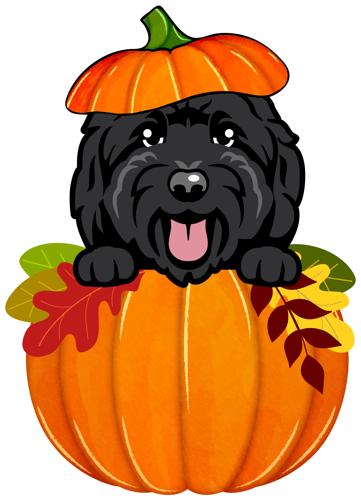 PIPPA BLU DESIGNS BLACK DOODLE IN FALL PUMPKIN