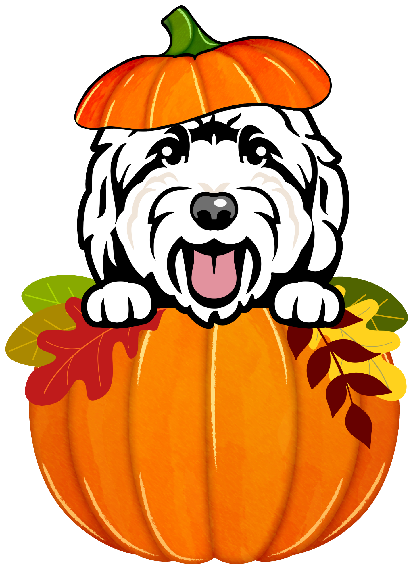 PIPPA BLU DESIGNS WHITE DOODLE IN FALL PUMPKIN