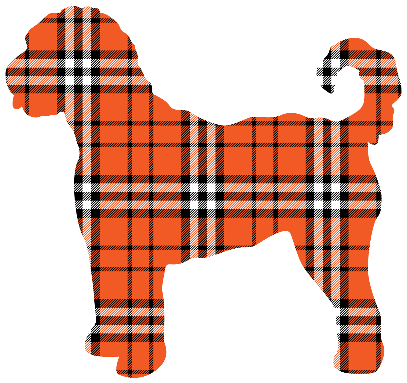 PIPPA BLU DESIGNS ORANGE PLAID DOODLE