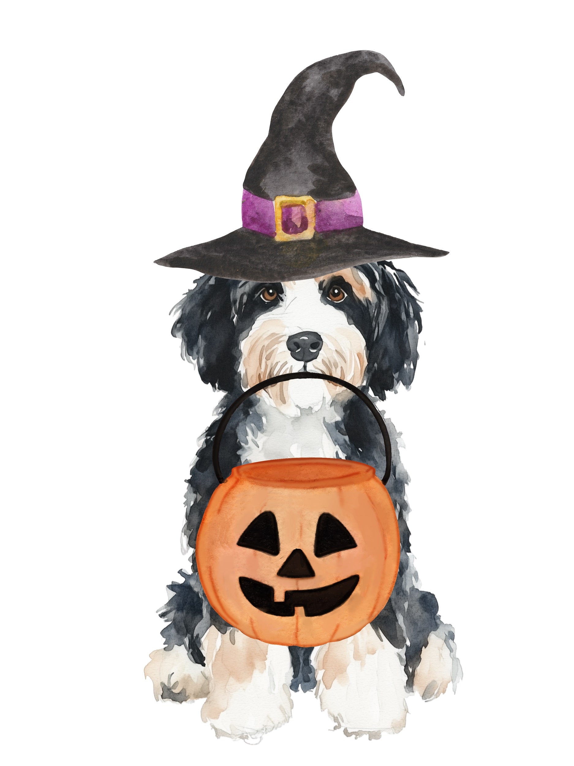 PIPPA BLU DESIGNS BERNADOODLE WITH PUMPKIN PAIL