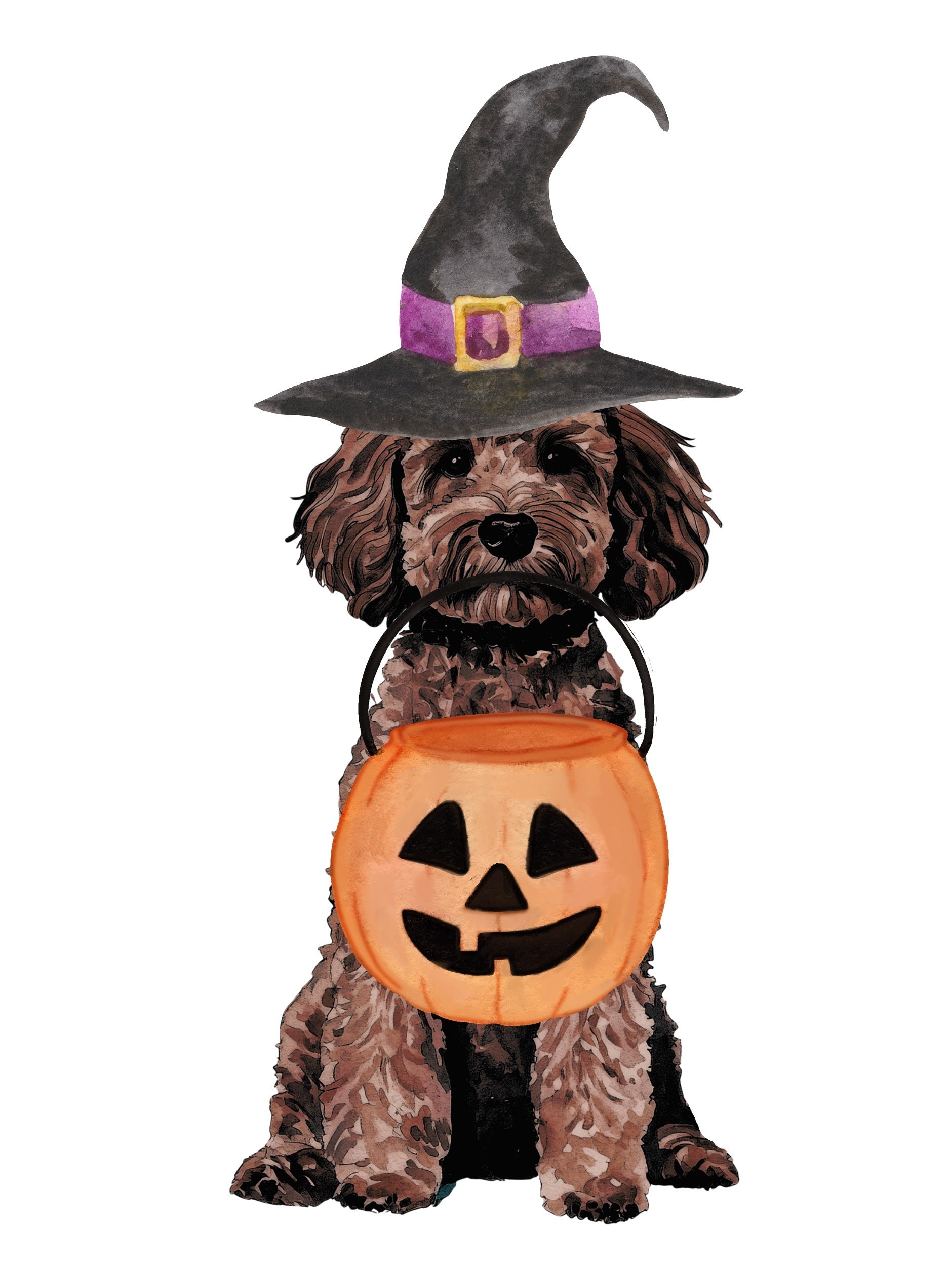 PIPPA BLU DESIGNS CHOCOLATE DOODLE WITH PUMPKIN PAIL