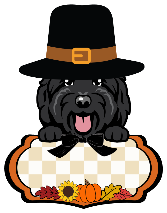 PIPPA BLU DESIGNS BLACK DOODLE WITH THANKSGIVING HAT