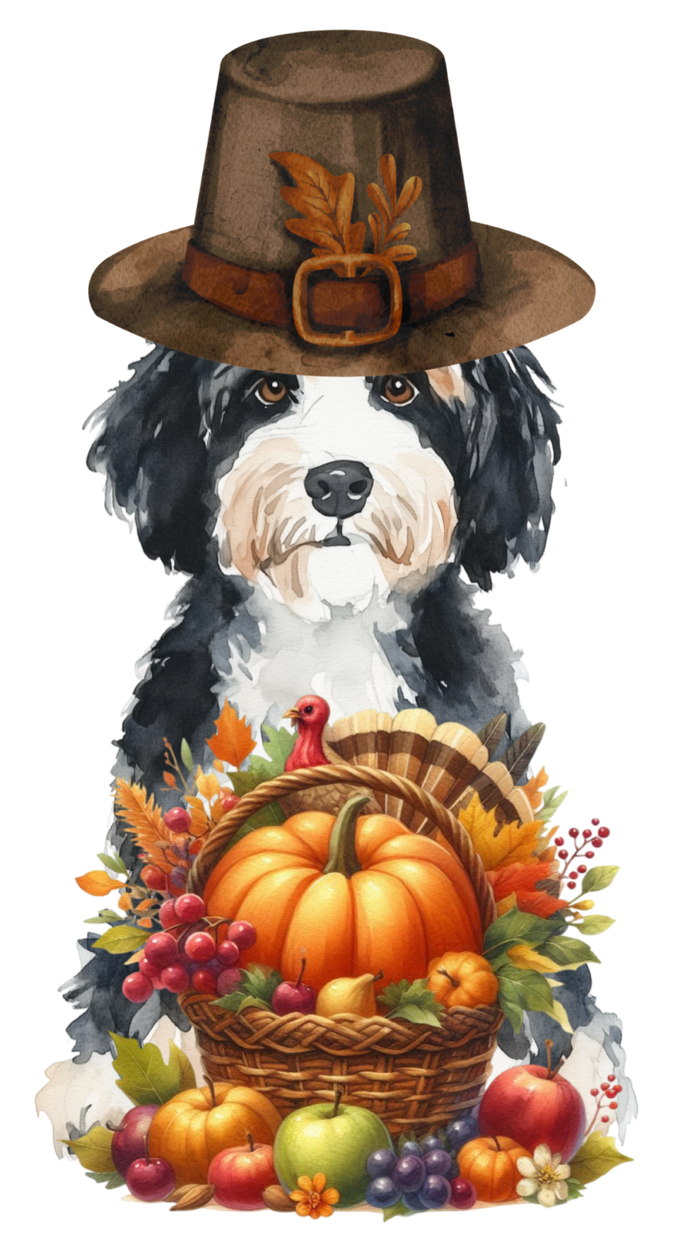 PIPPA BLU DESIGNS BERNADOODLE WITH THANKSGIVING BASKET