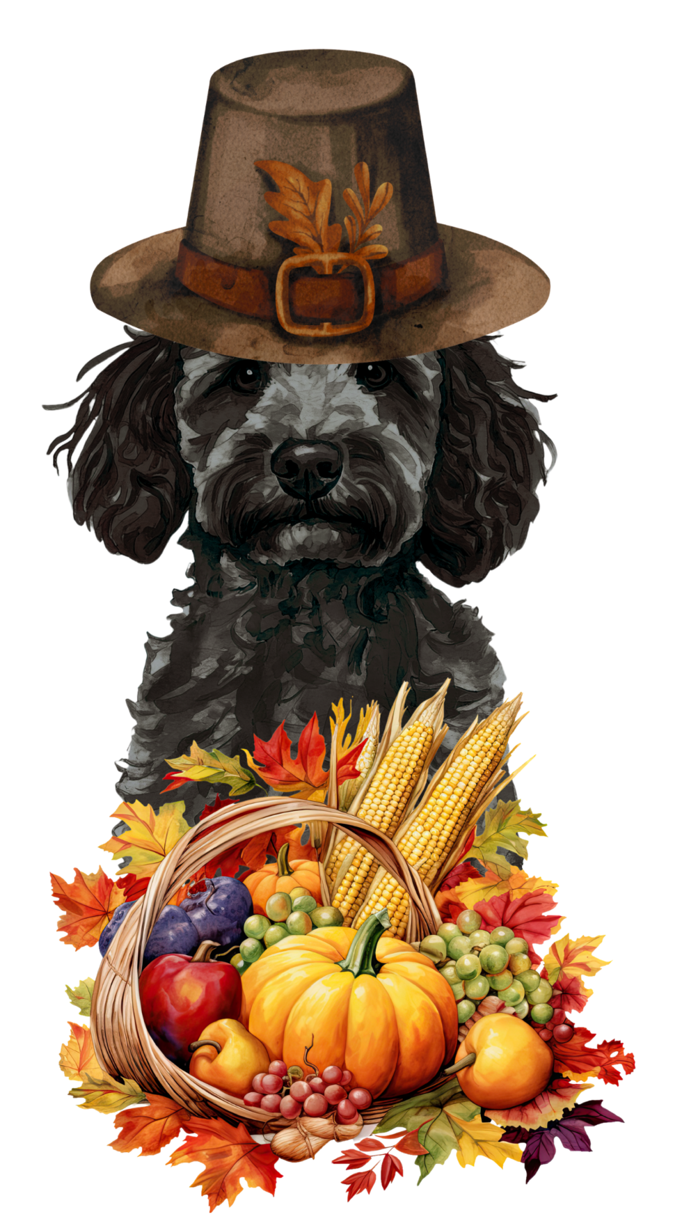 PIPPA BLU DESIGNS BLACK DOODLE WITH FALL BASKET