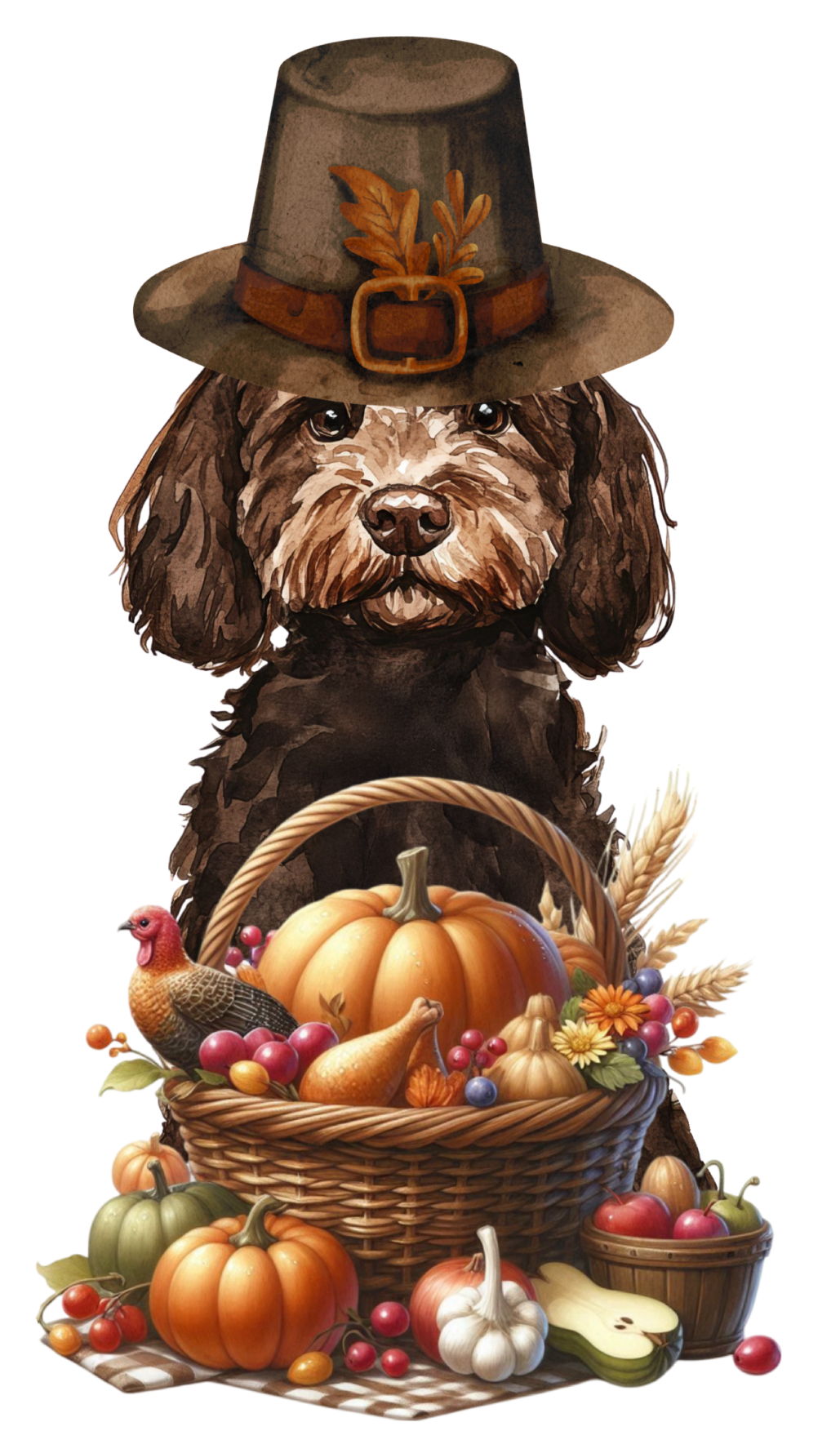 PIPPA BLU DESIGNS BROWN DOODLE WITH FALL BASKET