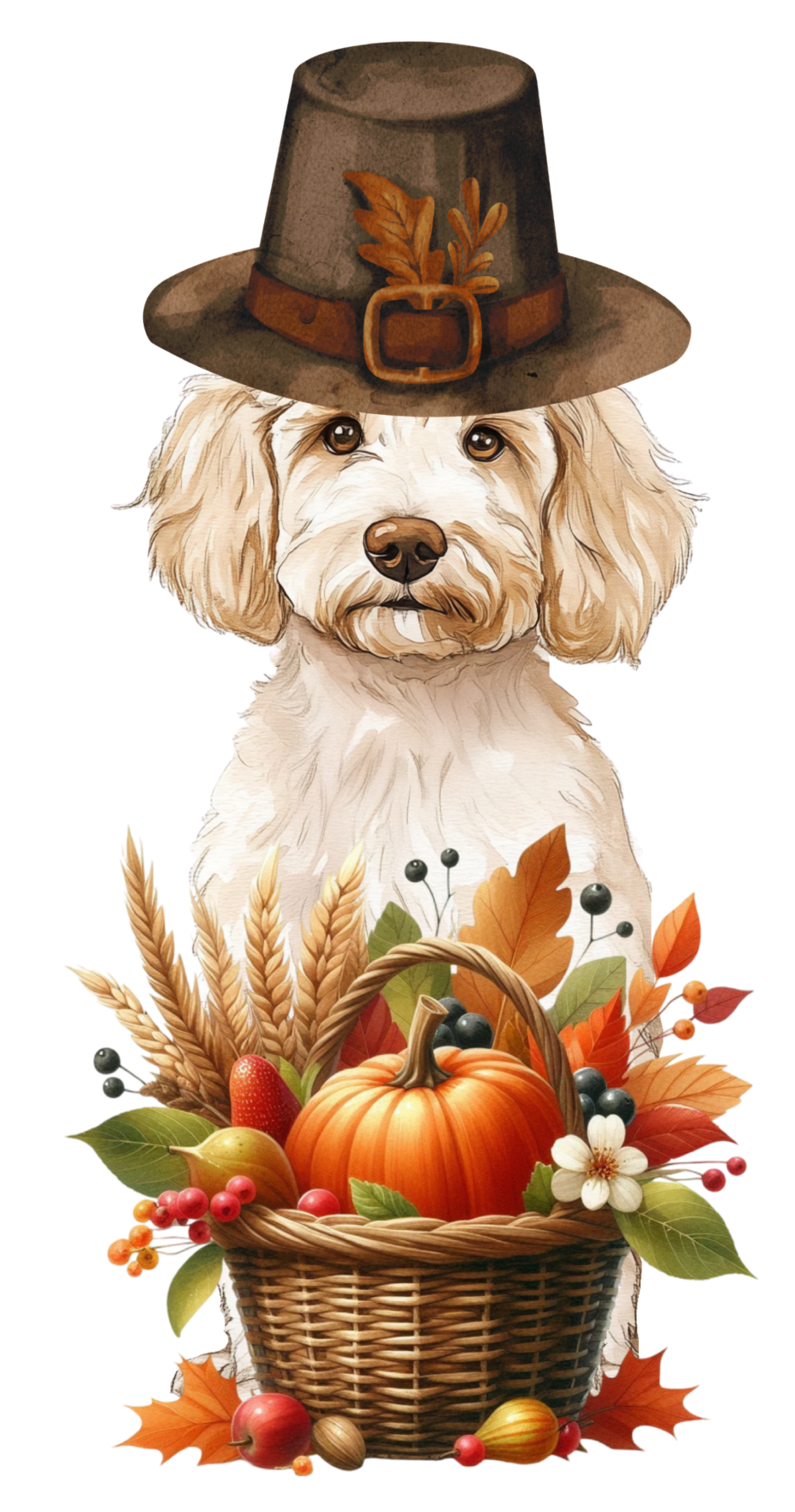 PIPPA BLU DESIGNS CREAM DOODLE WITH FALL BASKET