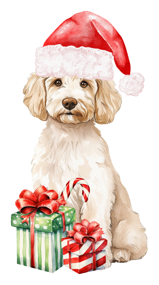 PIPPA BLU DESIGNS CREAM DOODLE IN SANTA HAT
