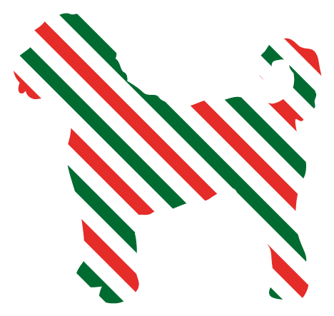 PIPPA BLU DESIGNS RED AND GREEN STRIPED DOODLE