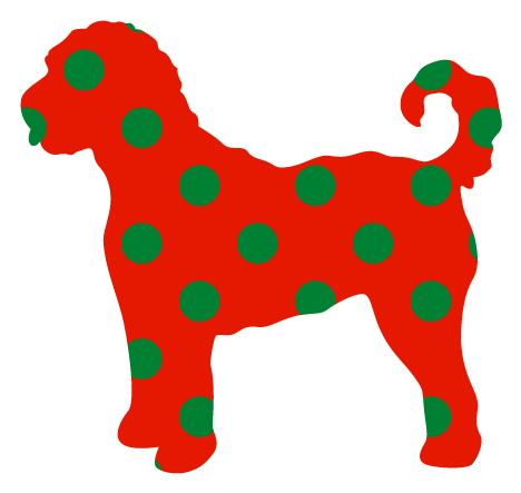 PIPPA BLU DESIGNS RED WITH GREEN DOTS DOODLE