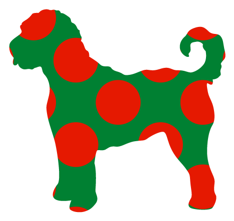 PIPPA BLU DESIGNS GREEN WITH RED DOTS DOODLE