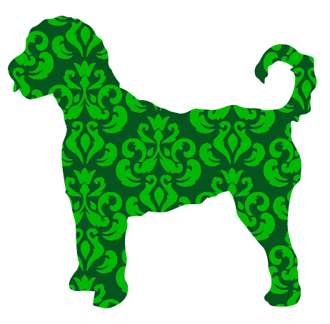 PIPPA BLU DESIGNS GREEN GOLDEN DOODLE WITH DESIGN