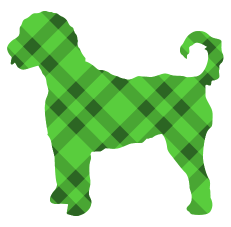 PIPPA BLU DESIGNS GREEN GOLDEN DOODLE BUFFLAO STRIPES