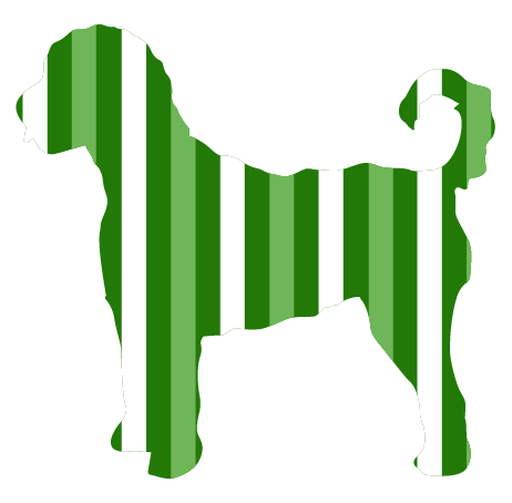 PIPPA BLU DESIGNS GREEN GOLDEN DOODLE WITH STRIPES