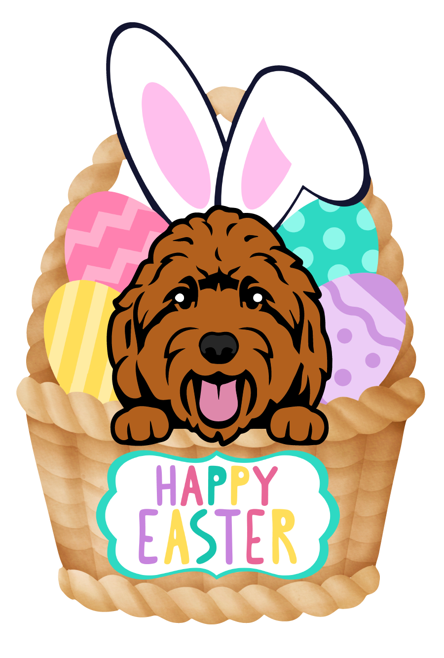 PIPPA BLU DESIGNS HAPPY EASTER BROWN DOODLE