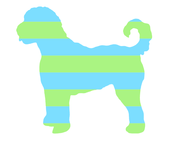 PIPPA BLU DESIGNS BLUE AND GREEN STRIPPED DOODLE