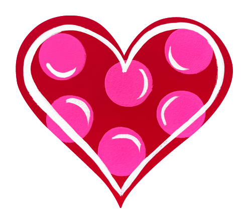 PIPPA BLU DESIGNS HEART WITH PINK DOTS