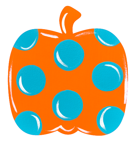 PIPPA BLU DESIGNS ORANGE PUMPKIN WITH BLUE DOTS