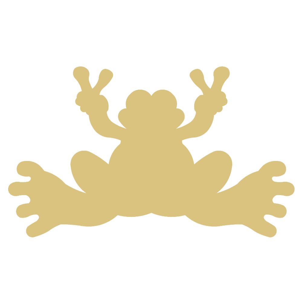 Basic Shape Frog MDF Cutout Jumping Silhouette - Unfinished For DIY
