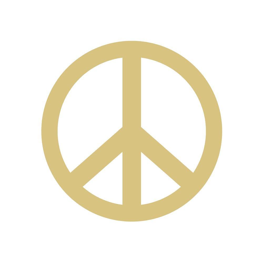 Basic Shape Peace Sign MDF Cutout Peace Sign Silhouette - Unfinished For DIY