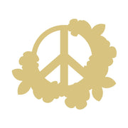 Basic Shape Peace Sign MDF Cutout Floral Wreath - Unfinished For DIY
