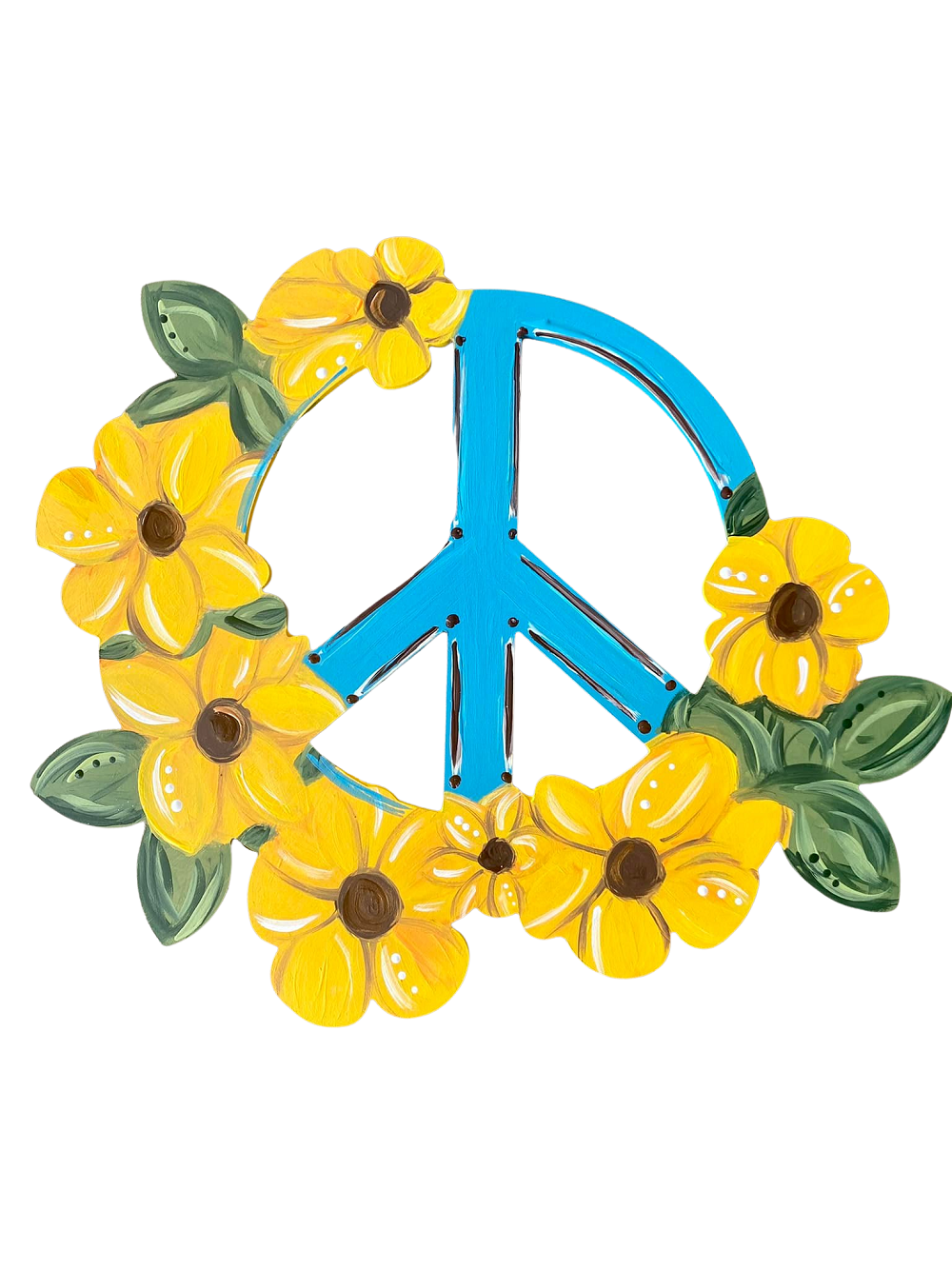 Basic Shape Peace Sign MDF Cutout Floral Wreath - Unfinished For DIY