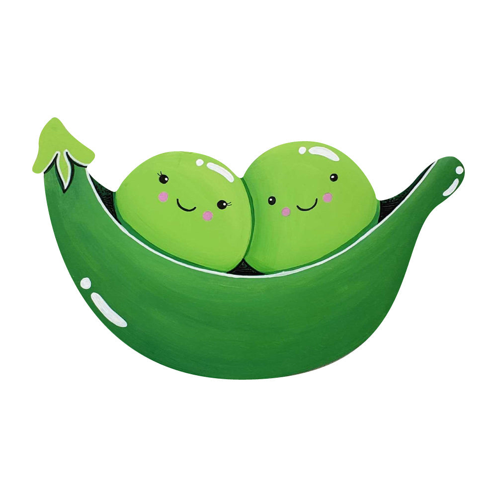 Basic Shape Pea Pod MDF Cutout Silhouette - Unfinished For DIY